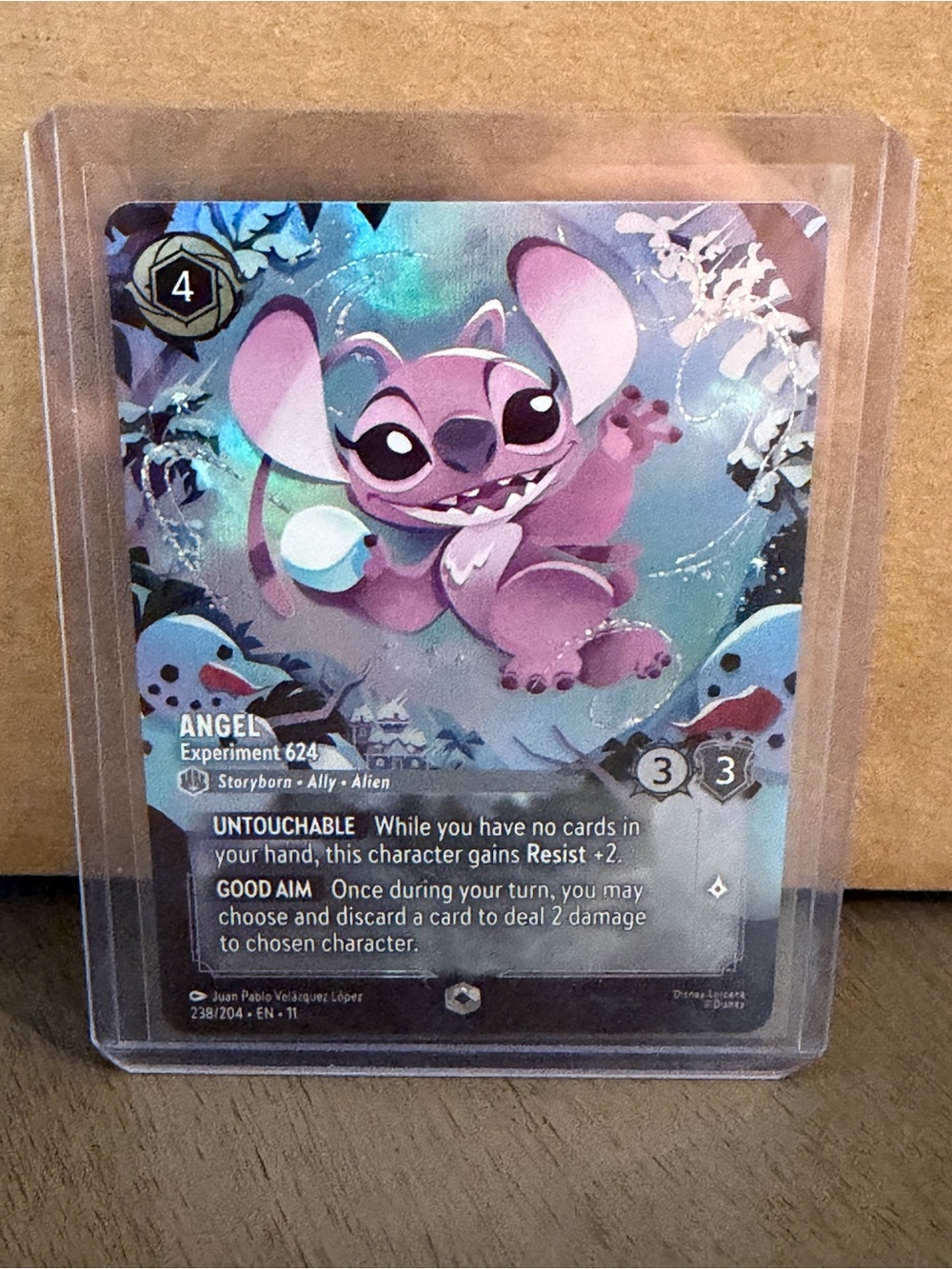 Lorcana Angel Experiment 624 Pink Holo Collectible Game Card Disney